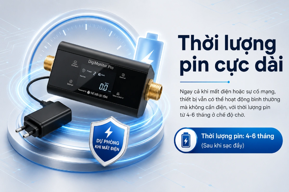 Hệ thống iOT theo dõi & cảnh báo sự cố thông minh DigiMonitor Pro 58 digi monitor so huu thoi luong pin cuc dai Hệ thống iOT theo dõi & cảnh báo sự cố thông minh DigiMonitor Pro Thế Giới Lọc Tổng