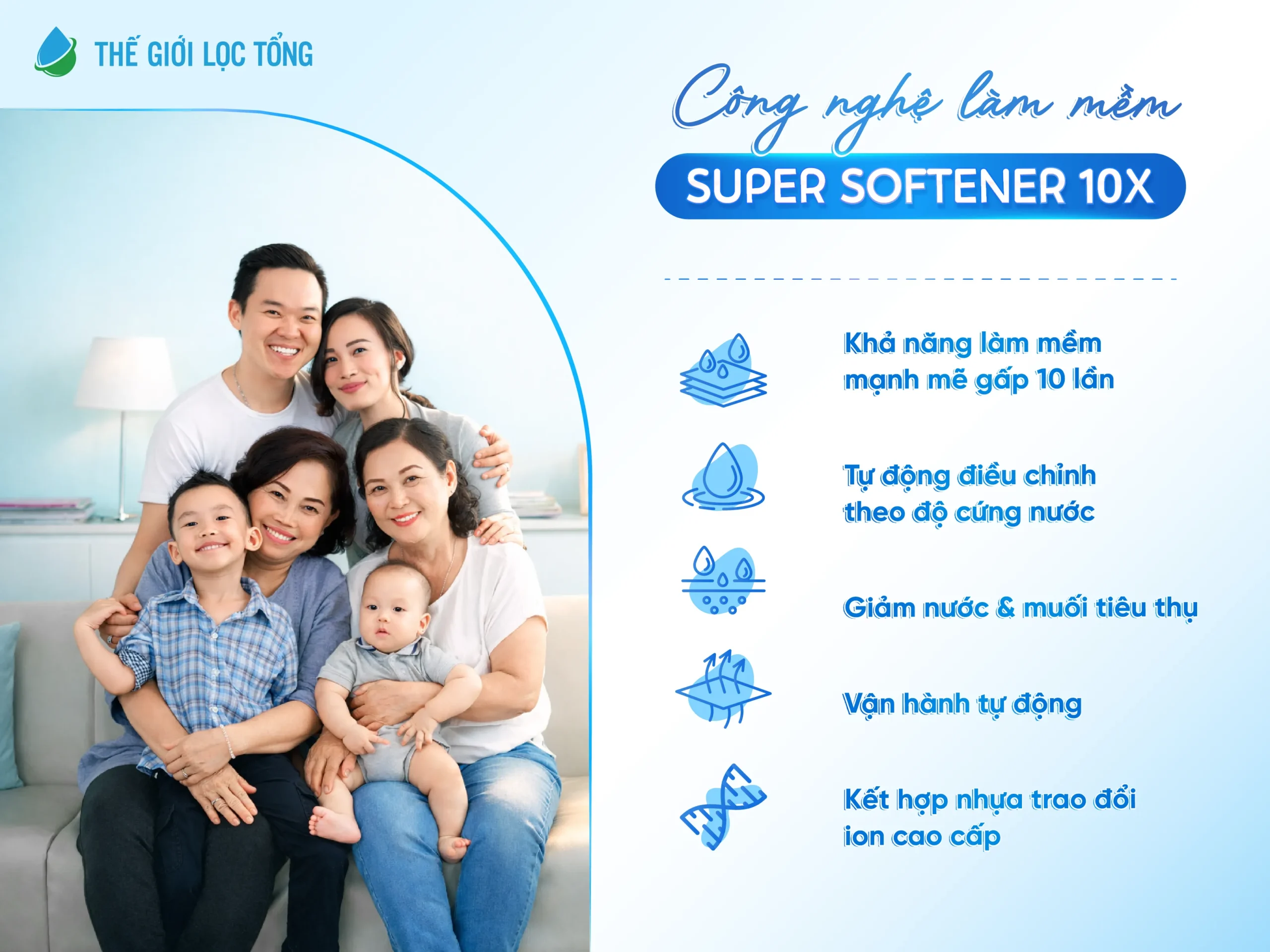 Công nghệ làm mềm Super Softener 10X