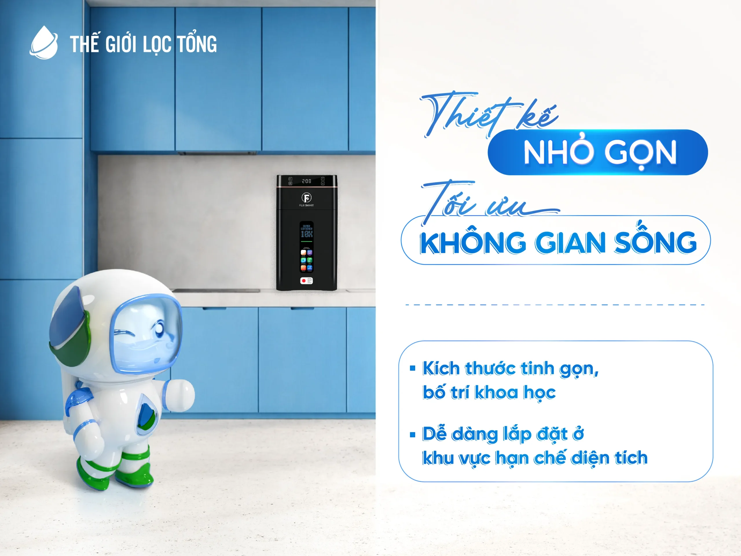 Thiết kế nhỏ gọn, tối ưu không gian sống