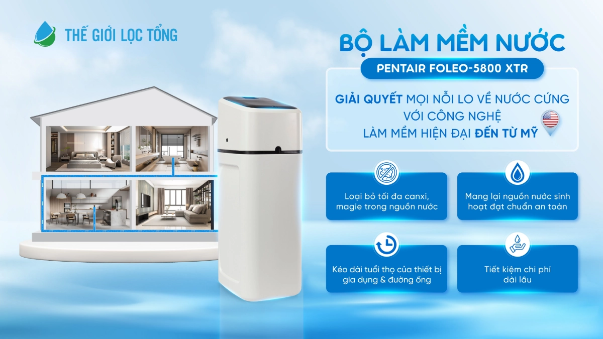 Bộ làm mềm nước Pentair Foleo Lợi ích của bộ làm mềm nước Pentair Foleo‑5800 XTR