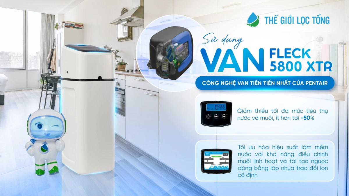 Bộ làm mềm nước Pentair Foleo Van Fleck 5800 XTR - Công nghệ Van tiến tiến nhất của Pentair
