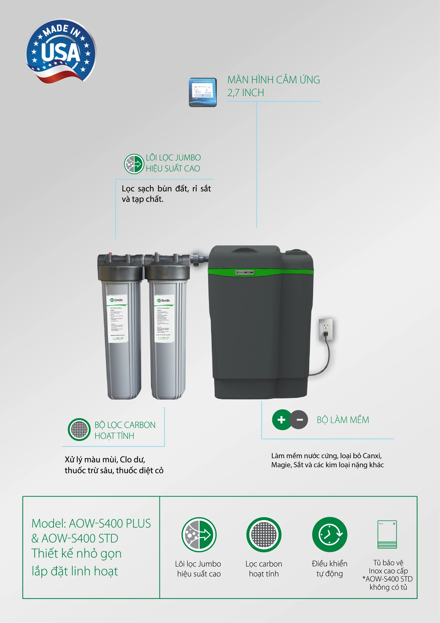 Hệ thống lọc tổng đầu nguồn AOW-S400 Plus