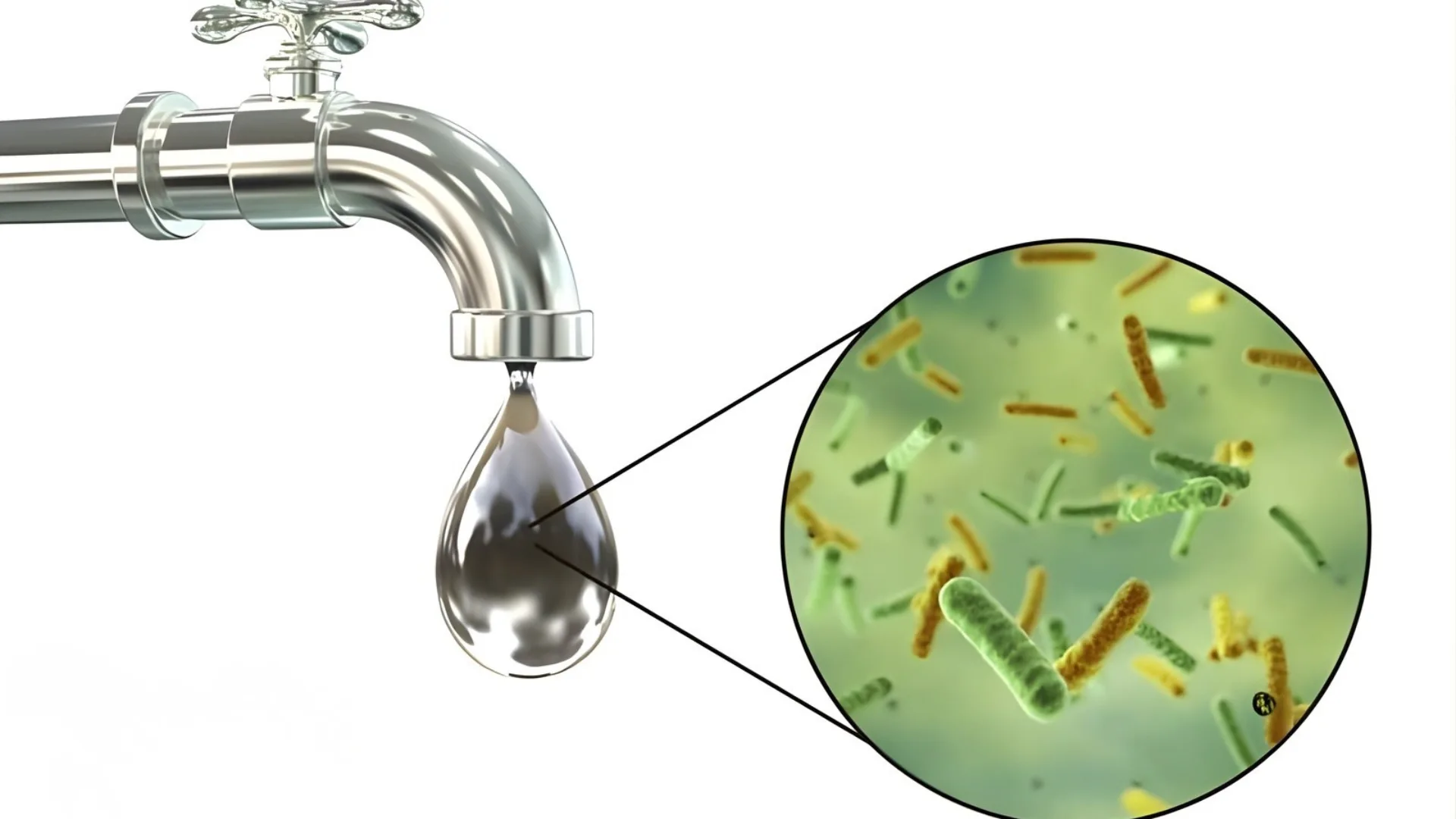 Nước sinh hoạt hàng ngày tưởng sạch nhưng thực chất còn có rất nhiều vi khuẩn tích tụ