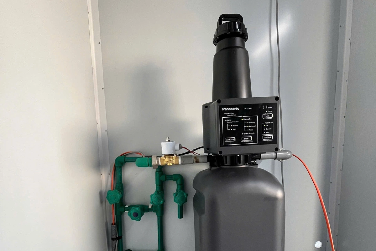 Dự án lắp lọc tổng Panasonic đầu nguồn cho nhà anh Dũng tại TP. Hải Dương 8 Hệ thống lọc tổng Panasonic được thiết kế chuyên xử lý nước giếng & nước lưu lượng lớn