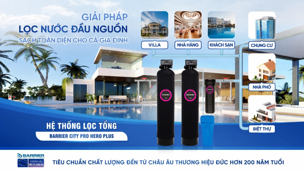 Hình ảnh hệ thống lọc tổng barrier city pro hero plus từ châu âu