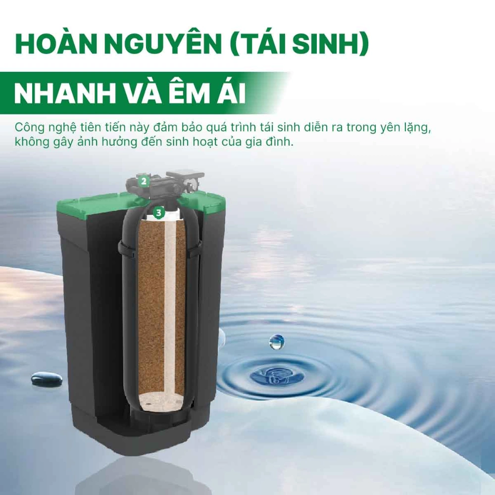 Hệ thống lọc tổng đầu nguồn A. O. Smith AOW-S500 Premium 15 Hoàn nguyên nhanh và êm ái