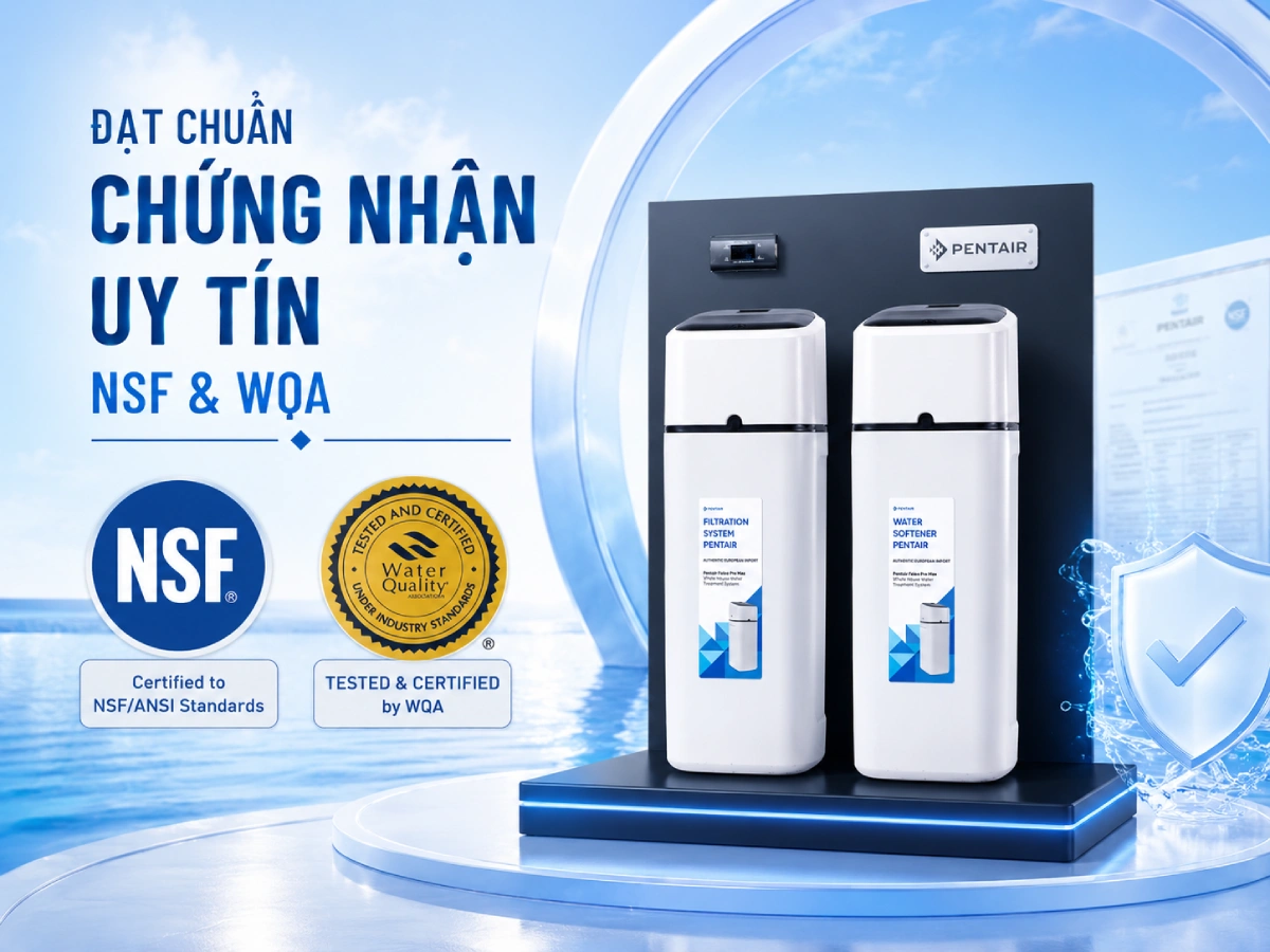 Hệ thống lọc tổng đầu nguồn Pentair Foleo Pro Max nhập khẩu từ Châu Âu 49 Hệ thống lọc tổng Pentair Foleo Pro Max đạt chứng nhận uy tín