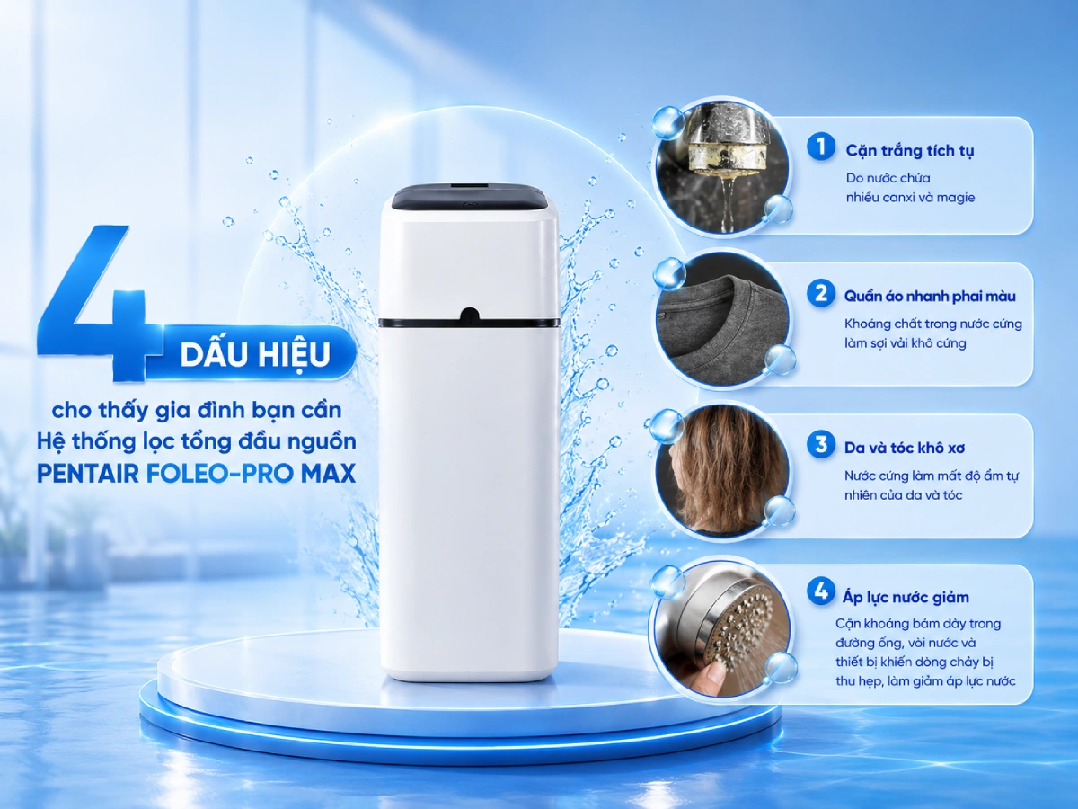 Hệ thống lọc tổng đầu nguồn Pentair Foleo Pro Max nhập khẩu từ Châu Âu 52 4 Dấu hiệu cho thấy gia đình bạn cần hệ thống lọc tổng đầu nguồn Pentair Foleo Pro Max