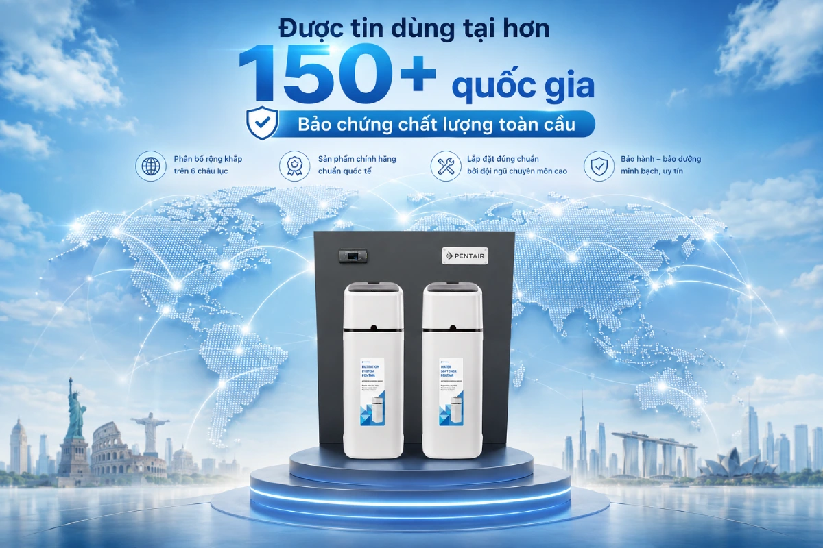 Hệ thống lọc tổng đầu nguồn Pentair Foleo Pro Max nhập khẩu từ Châu Âu 50 Hệ thống lọc tổng Pentair Foleo Pro Max được tin dùng ở hơn 150 quốc gia