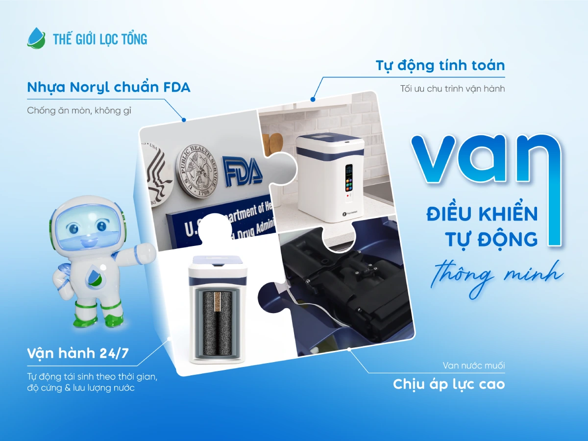 Hệ thống làm mềm nước Fuji Smart Super Softener Series sở hữu van điều khiển tự động thông minh