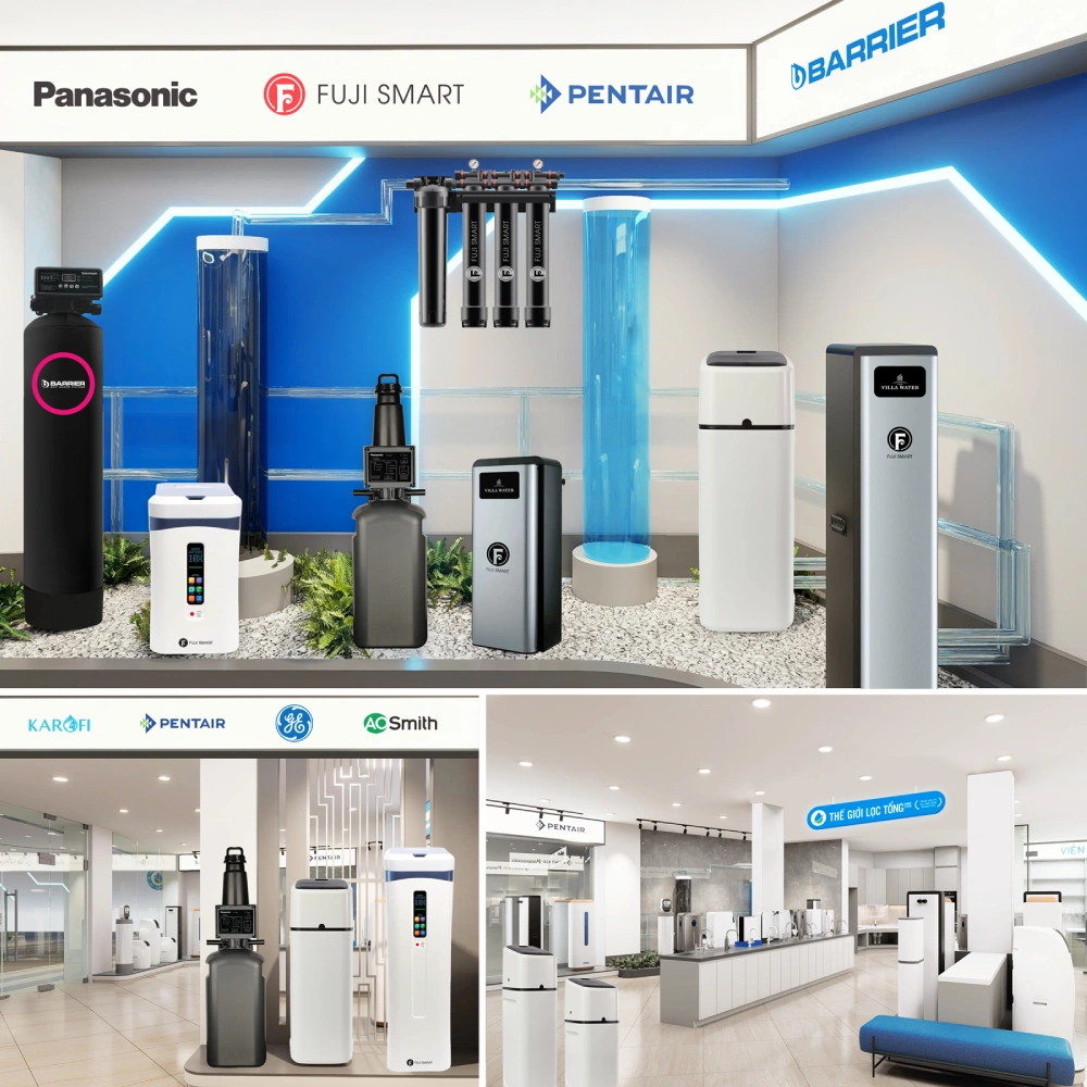 Khu trải nghiệm hệ thống lọc nước tổng chuẩn quốc tế cho penthouse, biệt thự và doanh nghiệp.