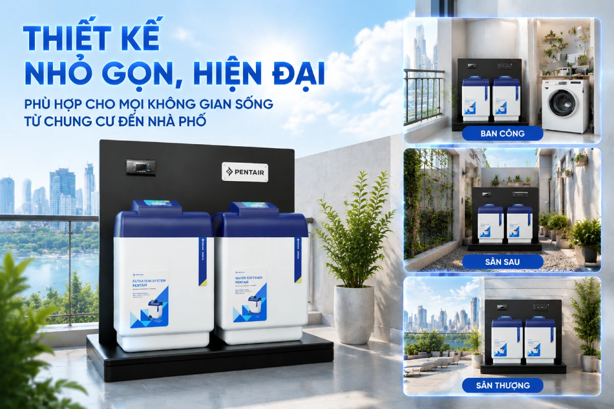 Hệ thống lọc tổng Pentair Softena Smart CS Midi nhập khẩu từ Châu Âu 49 hệ thống lọc tổng pentair softena smart cs midi sở hữu thiết kế nhỏ gọn phù hợp với mọi không gian sống