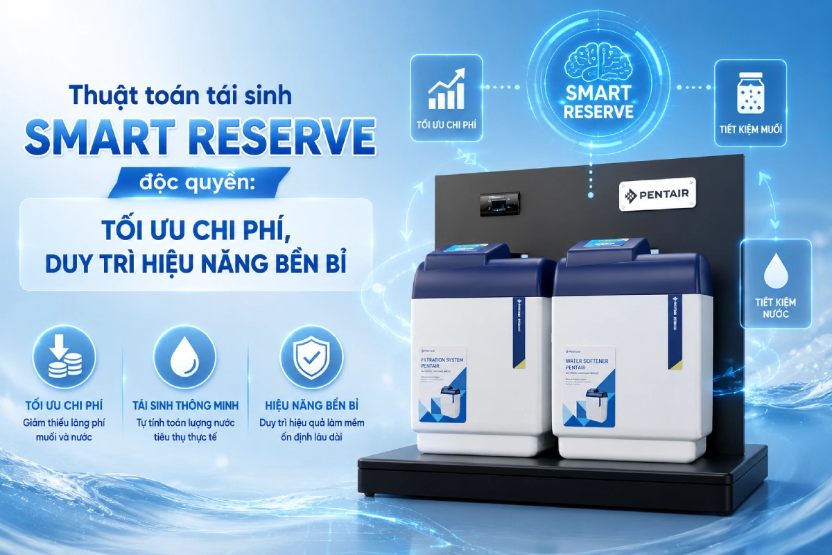 Hệ thống lọc tổng Pentair Softena Smart CS Midi nhập khẩu từ Châu Âu 51 Pentair Softena Smart CS Midi sở hữu công nghệ tái sinh vật liệu thông minh – Tiết kiệm muối & nước vượt trội