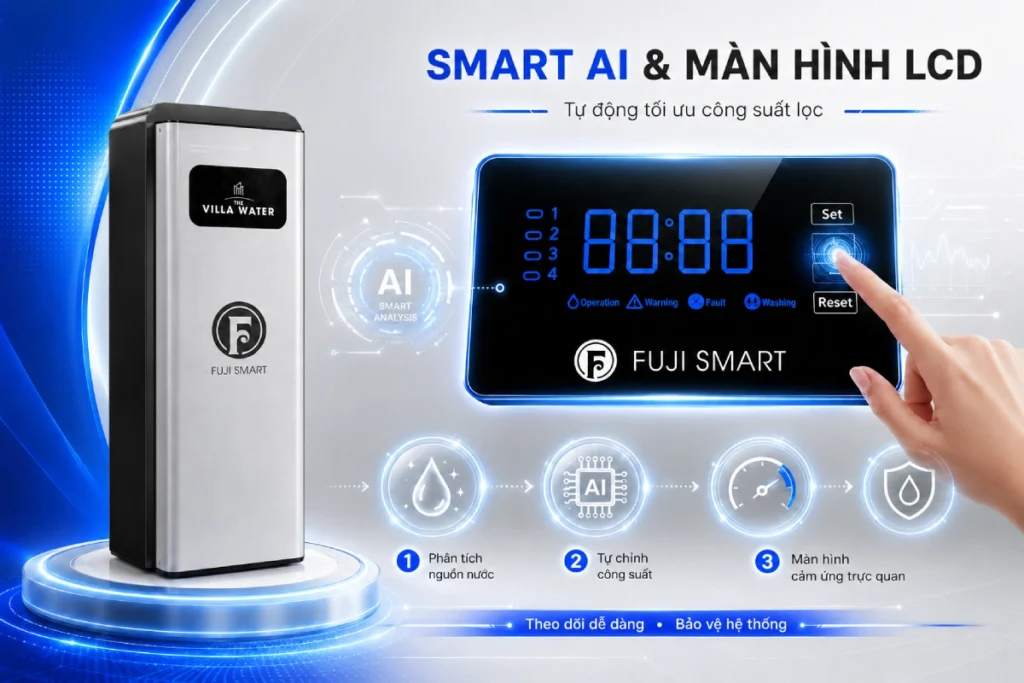 Fuji Smart S400 được trang bị công nghệ vận hành Smart AI – Lọc nước thông minh, tối ưu trải nghiệm