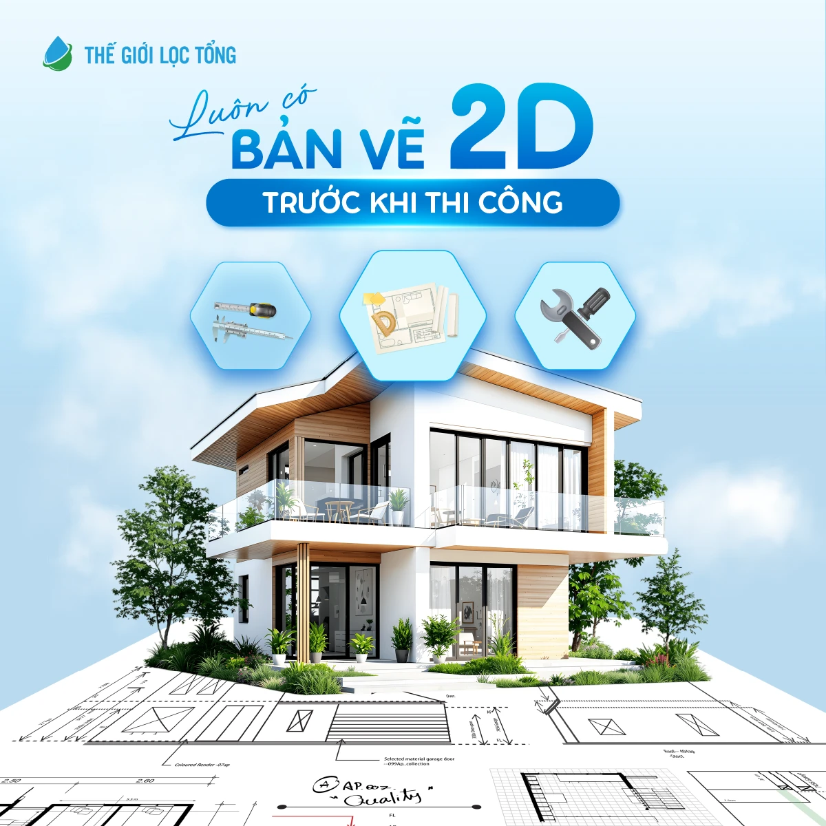 Thế Giới Lọc Tổng sẵn sàng tặng bản vẽ 2D khi khách yêu cầu, kể cả khi không mua hàng