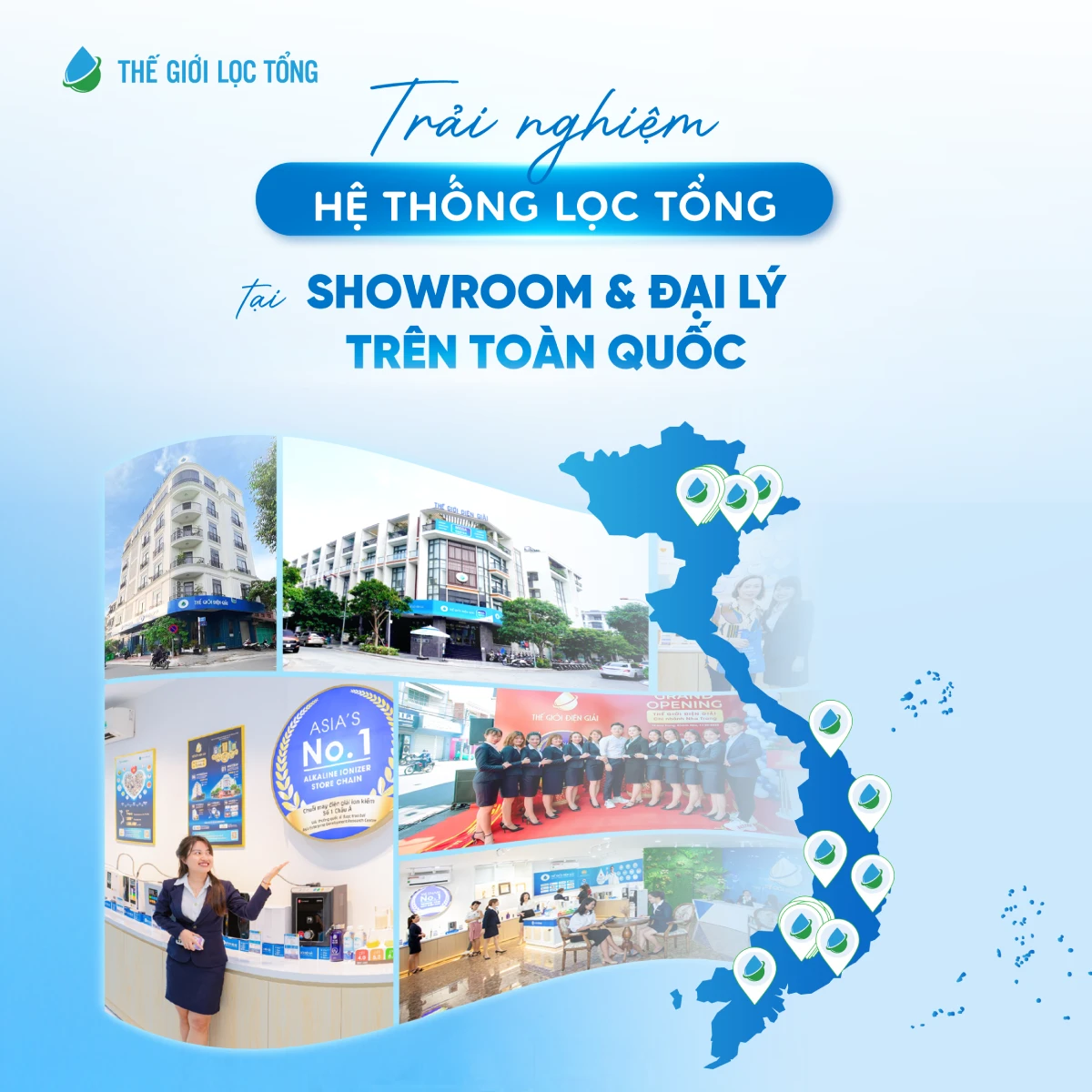 Thế Giới Lọc Tổng sở hữu hệ thống showroom trải dài trên toàn quốc