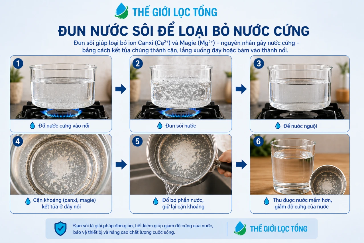 7 cach lam mem nuoc cung 4 07 cách làm mềm nước cứng phổ biến: Đâu là giải pháp phù hợp cho nguồn nước nhà bạn? Thế Giới Lọc Tổng