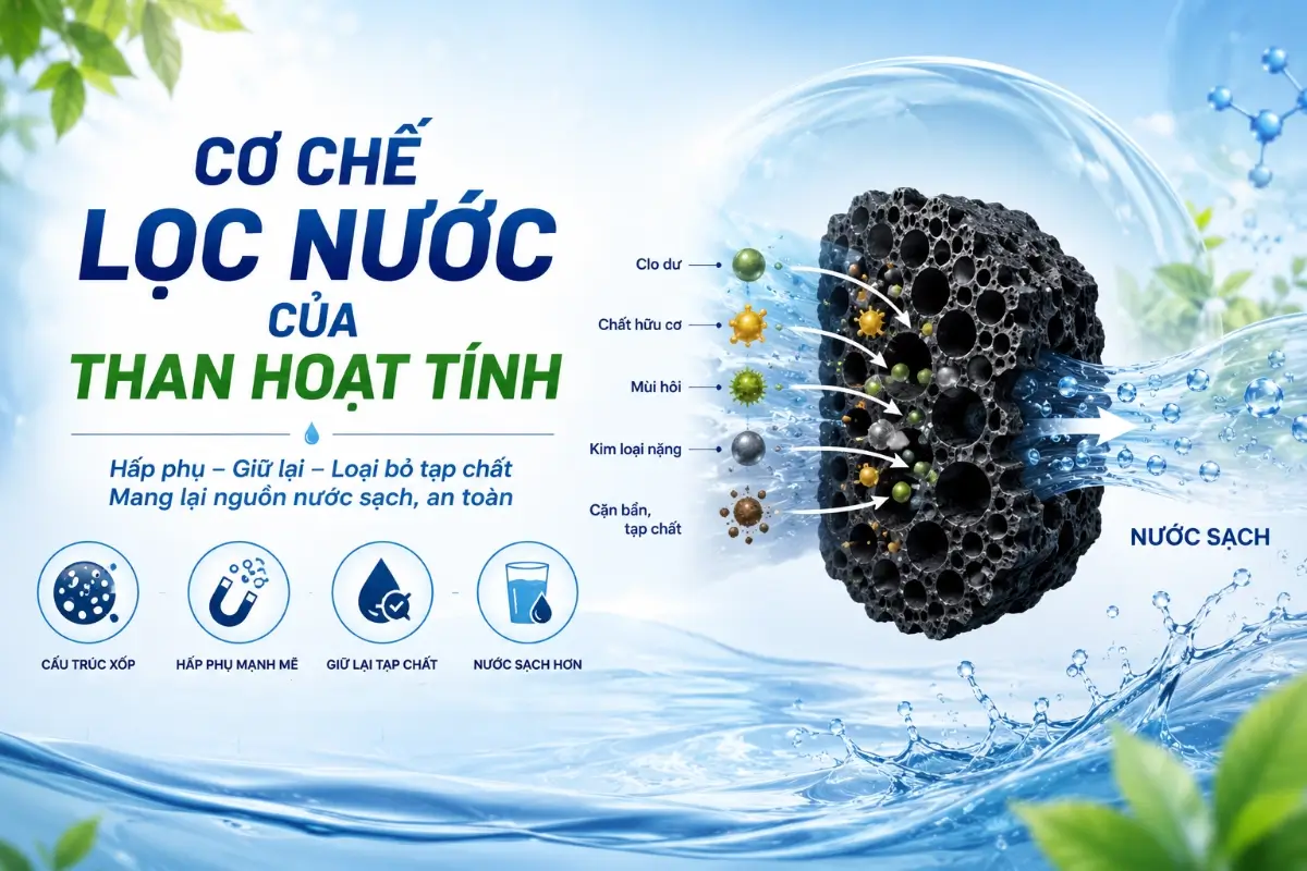 Tác dụng lọc nước của than hoạt tính: Cơ chế hấp phụ và ứng dụng thực tế 49 Cơ chế lọc nước của than hoạt tính