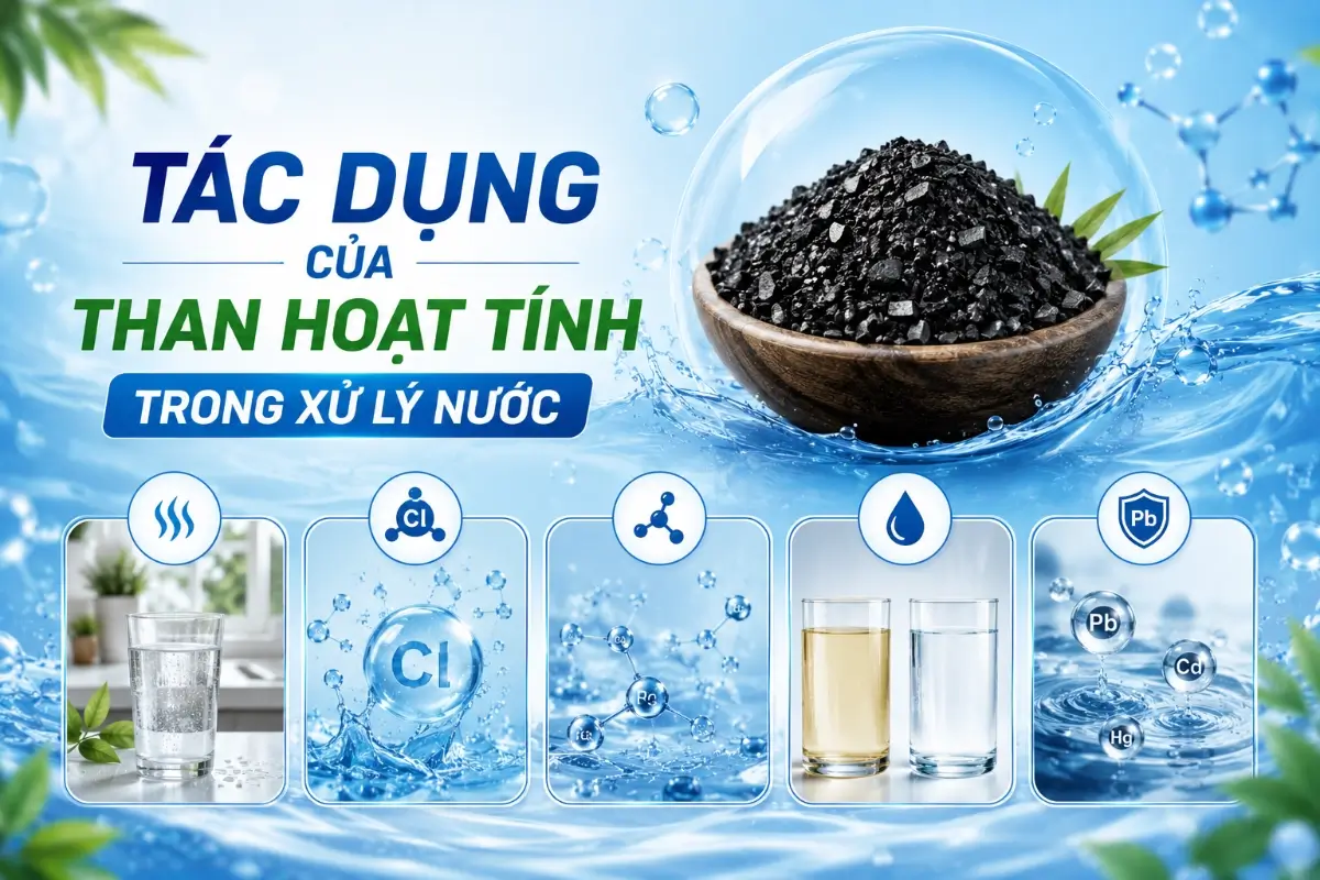 Tác dụng lọc nước của than hoạt tính: Cơ chế hấp phụ và ứng dụng thực tế 51 Tác dụng của than hoạt tính trong xử lý nước