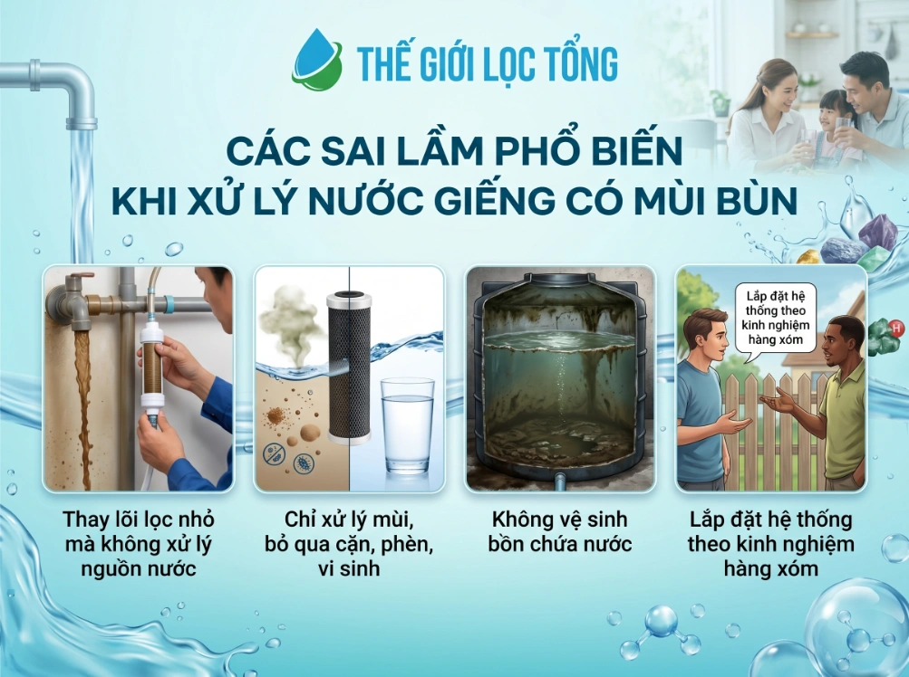 Nước giếng có mùi bùn có nguy hiểm không? Những điều gia đình không nên chủ quan 53 Các sai lầm khi xử lý nước giếng có mùi bùn