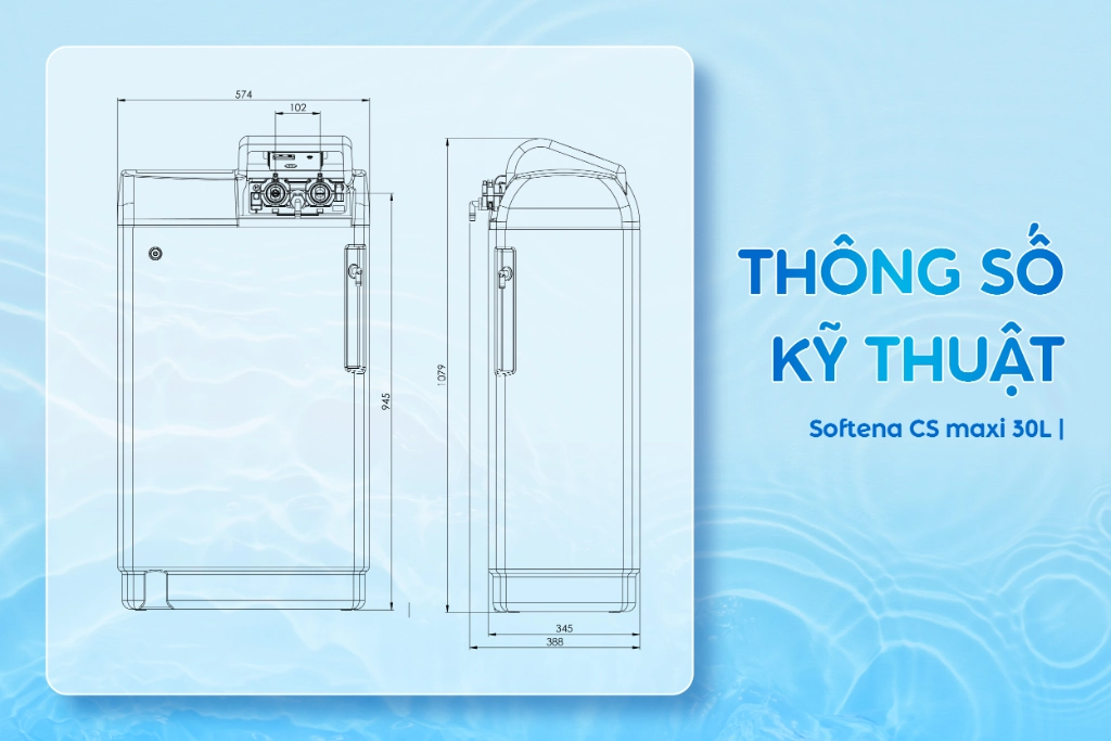 Thông số kỹ thuật hệ thống lọc tổng Pentair Softena Smart CS Maxi