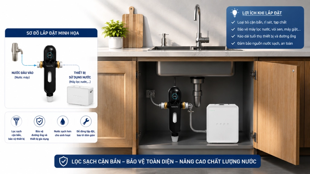 Bo toi uu nguon nuoc tu dong ve sinh Fuji Smart PA40 03 Bộ tối ưu nguồn nước tự động vệ sinh Fuji Smart PA40 Thế Giới Lọc Tổng