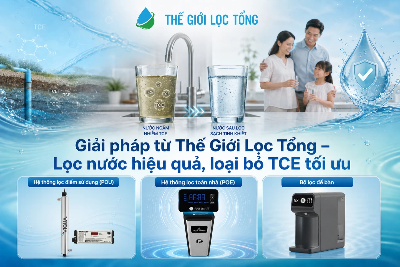TCE trong nước uống: mối nguy tiềm ẩn và giải pháp lọc tối ưu từ Thế Giới Lọc Tổng 51 Giải pháp xử lý TCE trong nước uống từ Thế Giới Lọc Tổng