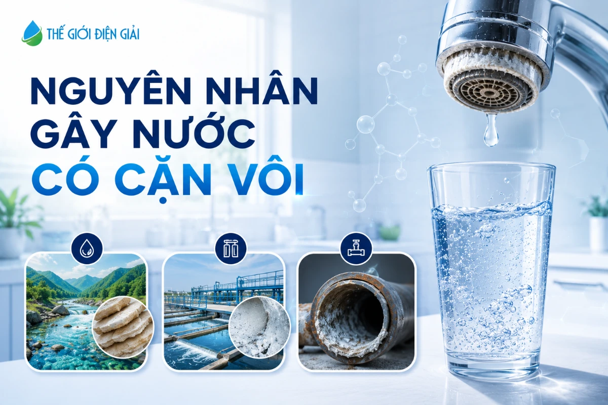 Xử lý nước có cặn vôi: nguyên nhân, tác hại và giải pháp hiệu quả 49 Nguyên nhân gây nước có cặn vôi: Địa chất, nước máy chưa được làm mềm, đường ống nước lâu năm