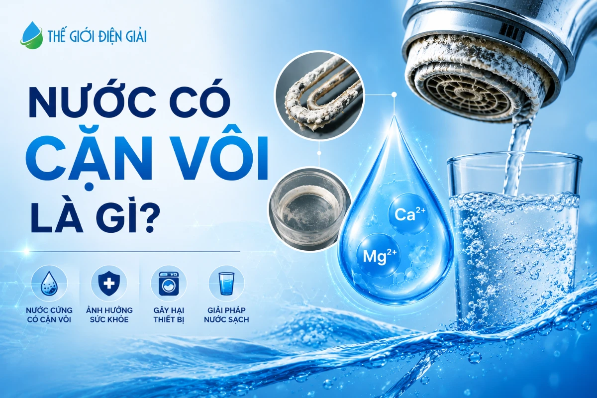 Xử lý nước có cặn vôi: nguyên nhân, tác hại và giải pháp hiệu quả 48 Nước có cặn vôi là nước chứa hàm lượng cao ion canxi (Ca²⁺) và magie (Mg²⁺)