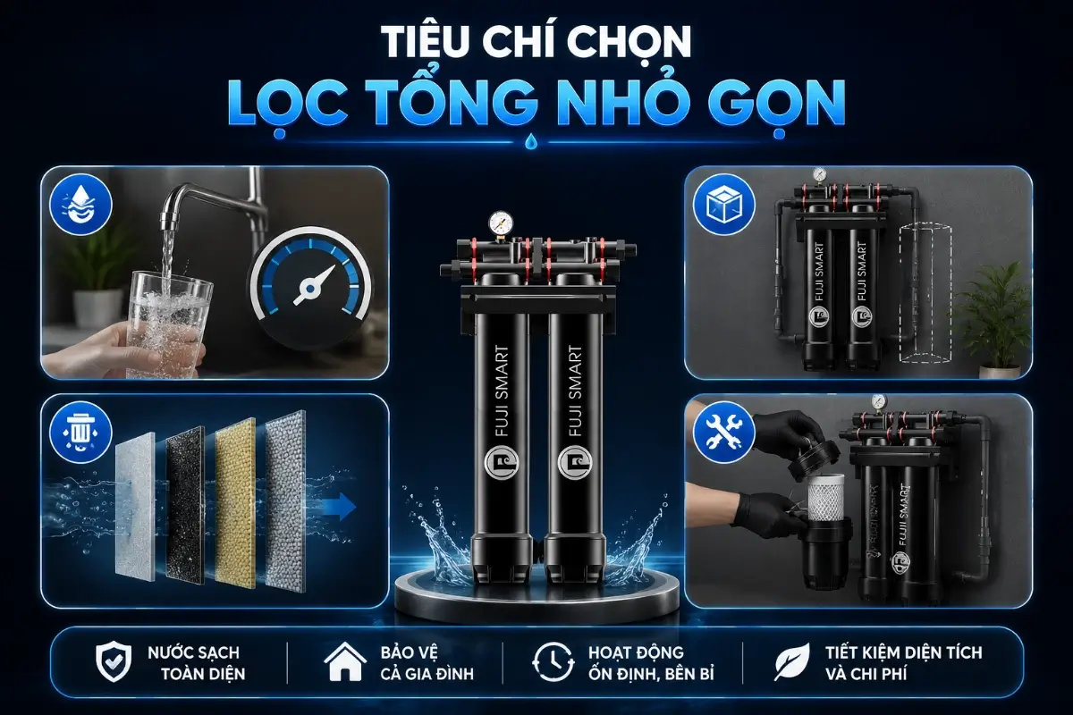 Top 3 hệ thống lọc tổng nhỏ gọn cho gia đình ít người 49 Tiêu chí chọn hệ thống lọc tổng nhỏ gọn