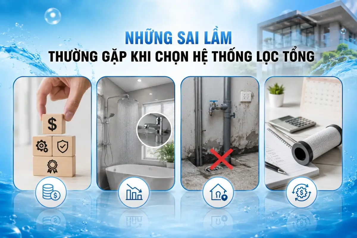 Hệ thống lọc tổng đầu nguồn phù hợp với nhà phố, biệt thự hay chung cư? 52 Những sai lầm thường gặp khi chọn hệ thống lọc tổng