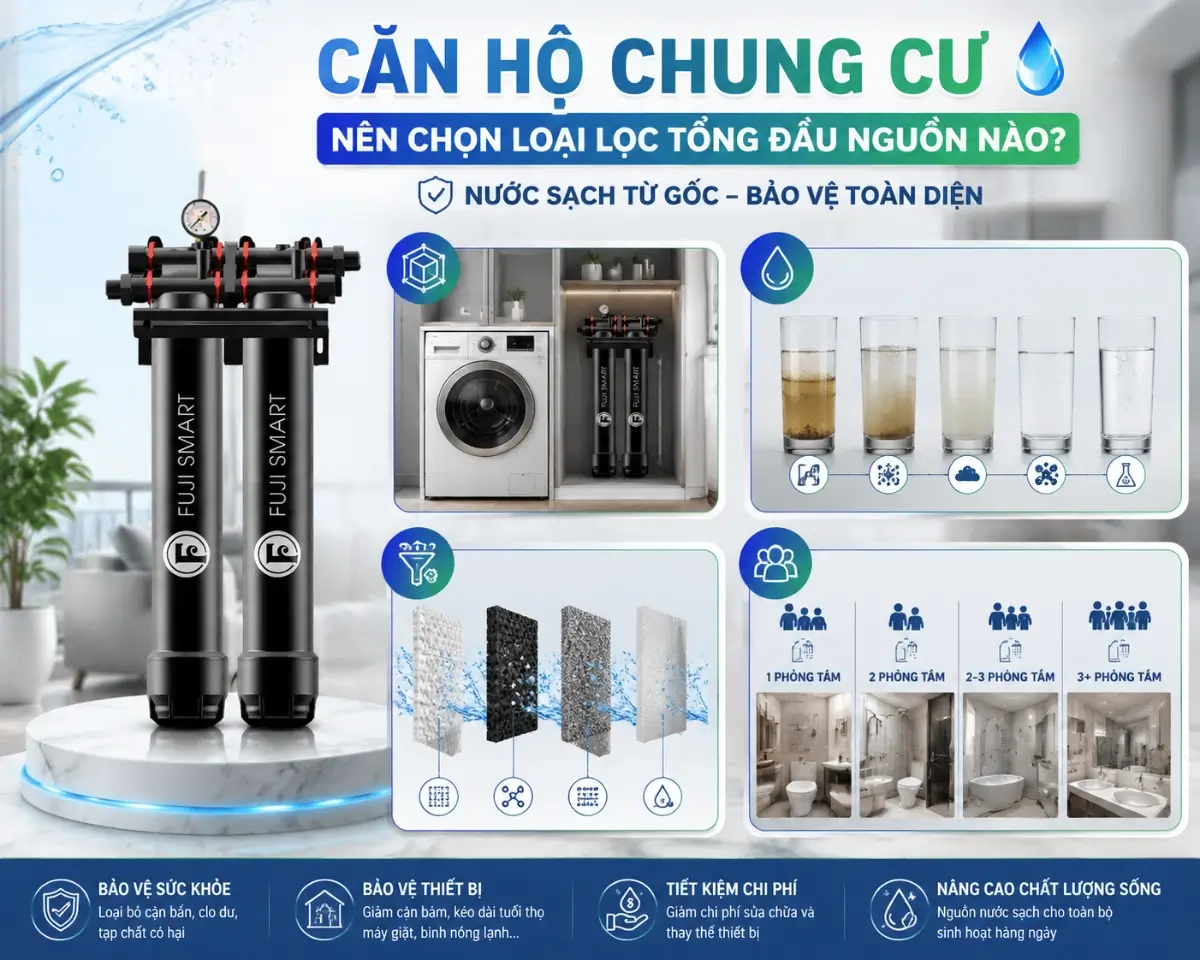 Cách chọn và lắp đặt lọc tổng đầu nguồn đúng chuẩn cho căn hộ chung cư 50 Loại lọc tổng đầu nguồn mà căn hộ chung cư nên chọn