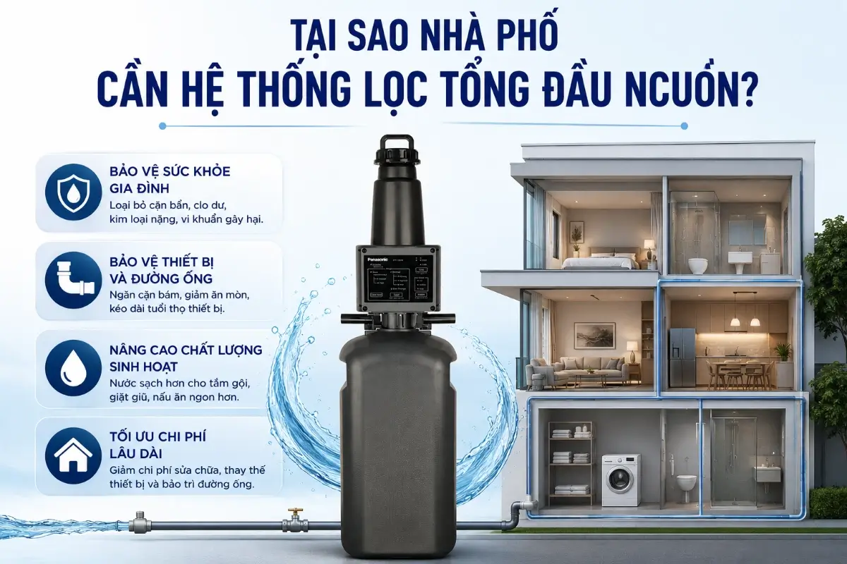 nhà phố cần hệ thống lọc tổng đầu nguồn