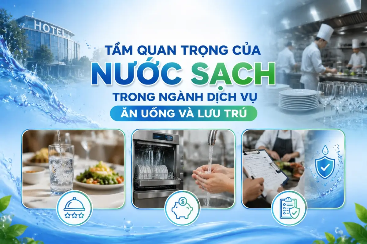 Tầm quan quọng trong giải pháp xử lý nước sạch trong ngành dịch vụ ăn uống và lưu trú
