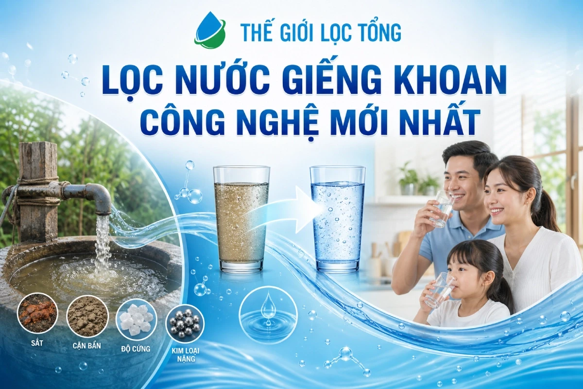 loc nuoc gieng khoan cong nghe moi nhat Lọc nước giếng khoan công nghệ mới nhất: Giải pháp xử lý triệt để phèn, kim loại nặng Thế Giới Lọc Tổng