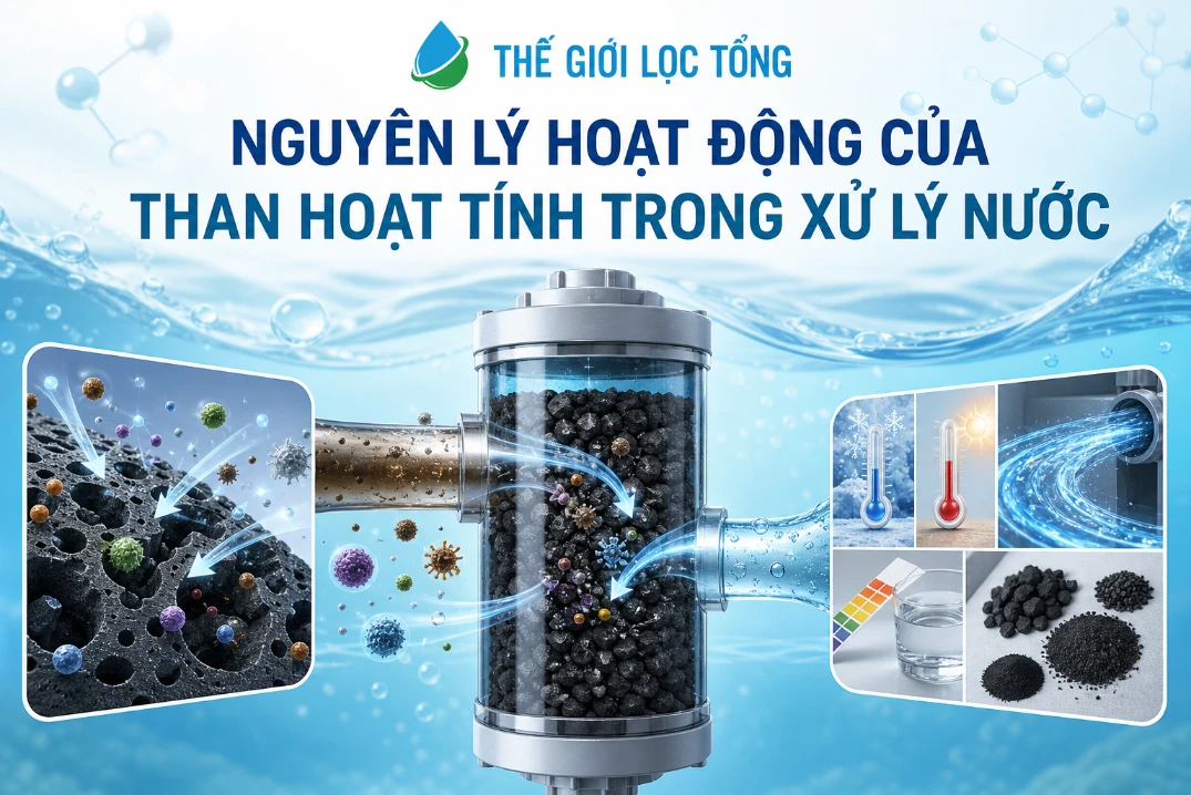 Nguyên lý hoạt động của than hoạt tính trong xử lý nước