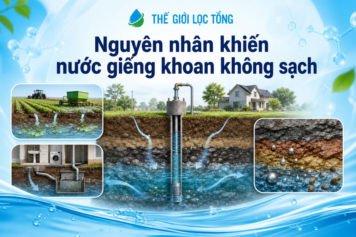 Nguyên nhân khiến nước giếng khoan không sạch