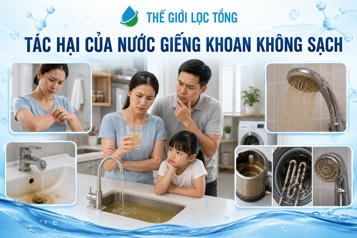 Tác hại của nước giếng khoan không sạch