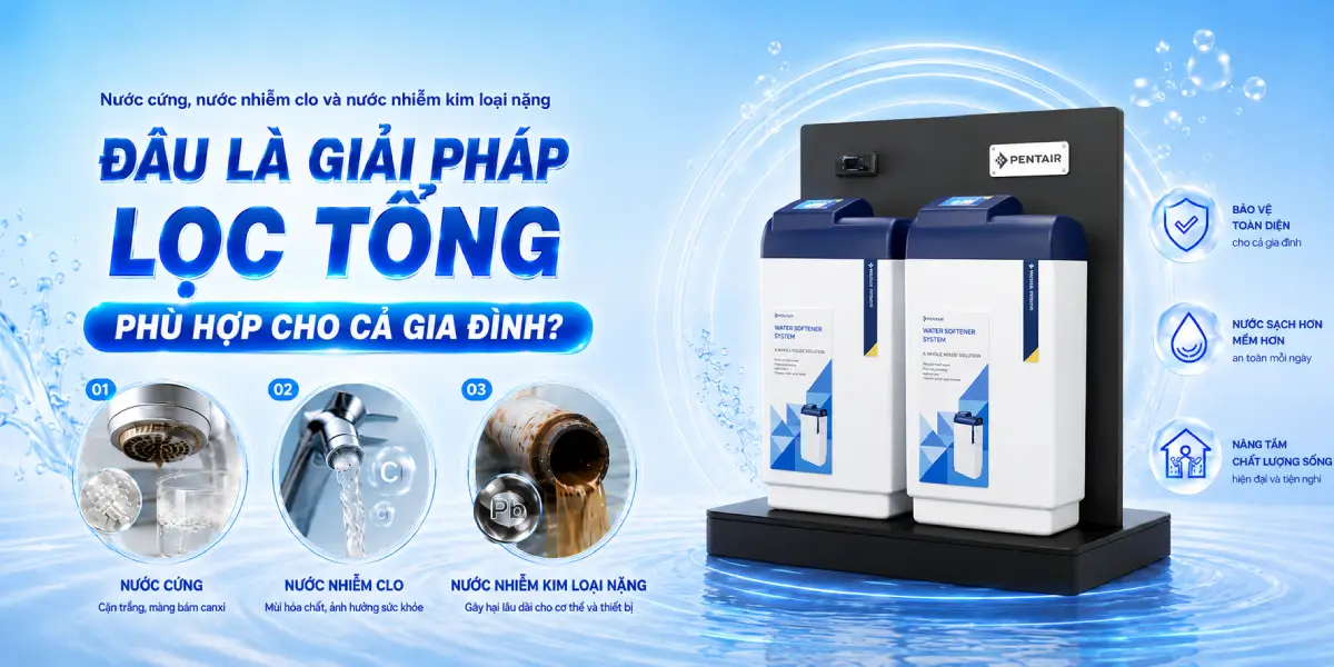 Giai phap loc tong phu hop cho ca gia dinh Nước cứng, nước nhiễm clo và nước nhiễm kim loại nặng: Đâu là giải pháp lọc tổng phù hợp cho cả gia đình? Thế Giới Lọc Tổng