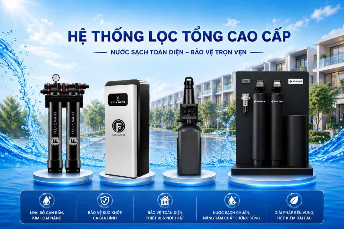Tại sao hệ thống lọc tổng đầu nguồn là xu hướng mới của biệt thự cao cấp? 48 He thong loc tong dau nguon cho biet thu 1 Tại sao hệ thống lọc tổng đầu nguồn là xu hướng mới của biệt thự cao cấp? Thế Giới Lọc Tổng