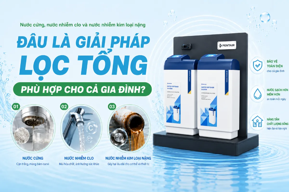 Nuoc cung Nước cứng, nước nhiễm clo và nước nhiễm kim loại nặng: Đâu là giải pháp lọc tổng phù hợp cho cả gia đình? Thế Giới Lọc Tổng