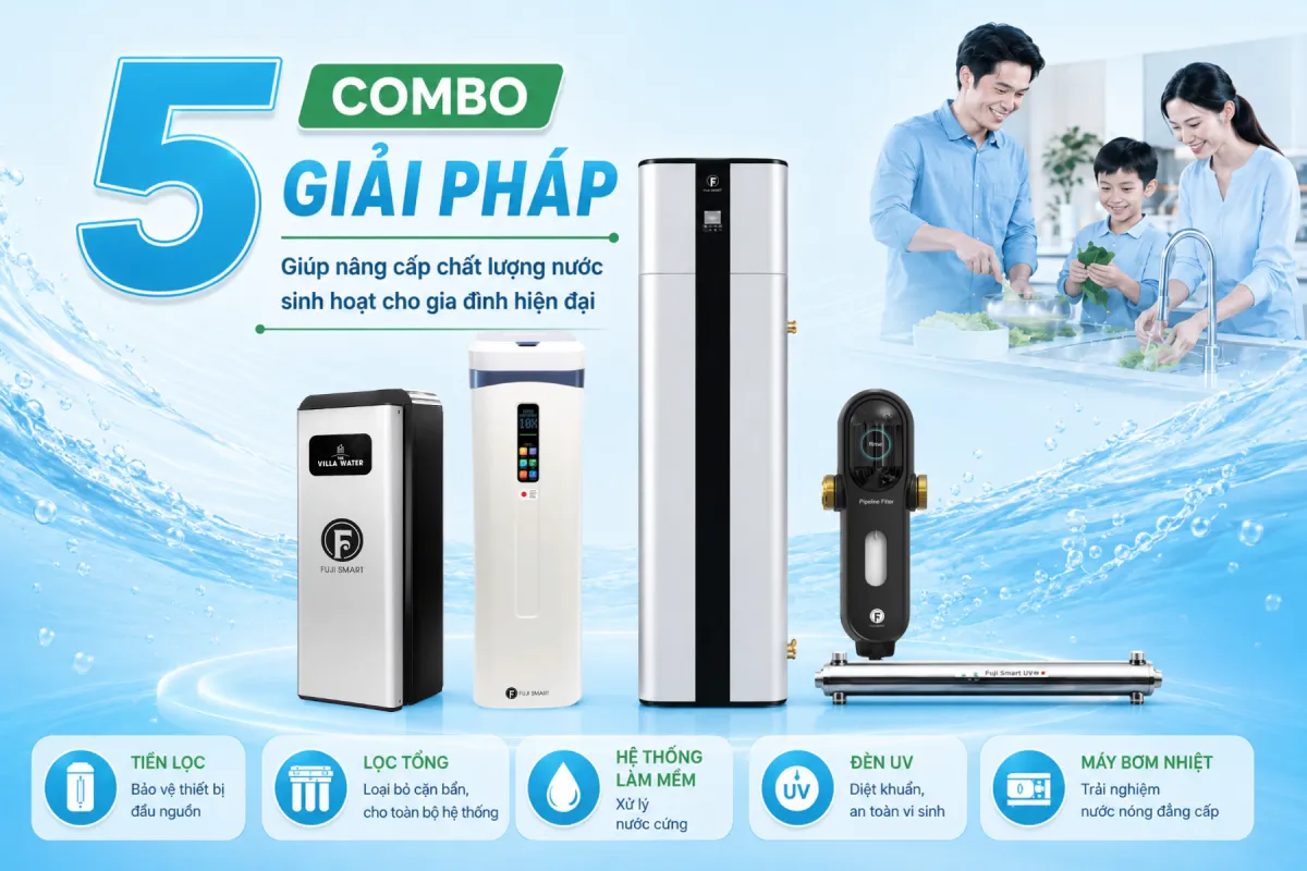 giai phap xu ly nuoc cung Combo 5 giải pháp giúp nâng cấp chất lượng nước sinh hoạt cho gia đình hiện đại Thế Giới Lọc Tổng