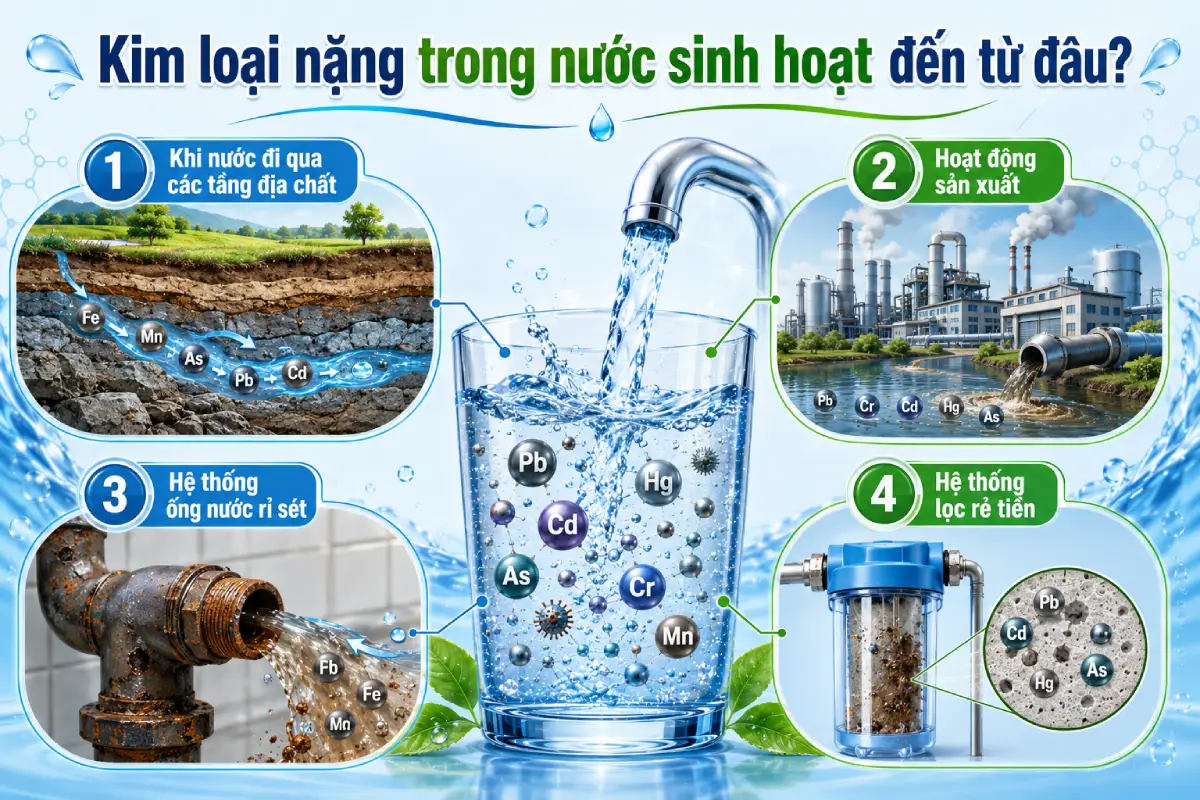 Kim loại nặng trong nước đến từ đâu?