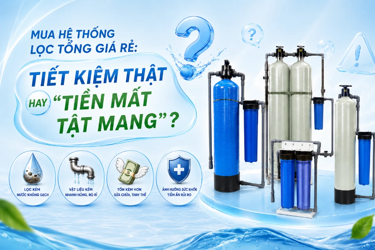 Mua hệ thống lọc tổng giá rẻ: Tiết kiệm thật hay "tiền mất tật mang"? 6 loc tong gia re tiet kiem hay tien mat tat mang 1 Mua hệ thống lọc tổng giá rẻ: Tiết kiệm thật hay "tiền mất tật mang"? Thế Giới Lọc Tổng